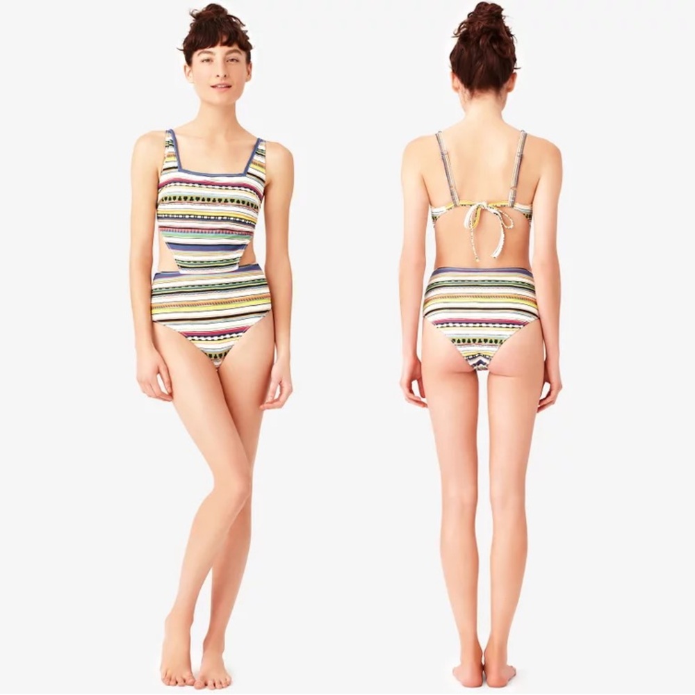 Kate spade cut out square neck one piece swimsuit